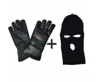 Kit touca e luva de motoqueiro