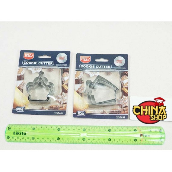 Forma para Bolacha em Inox Casinha/Coroa Unidade